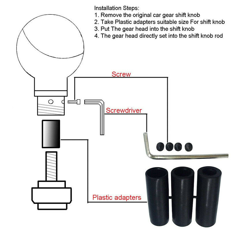 Universal 5 Speed R Shift Knob Manual Gear Stick Shifter Lever Aluminum