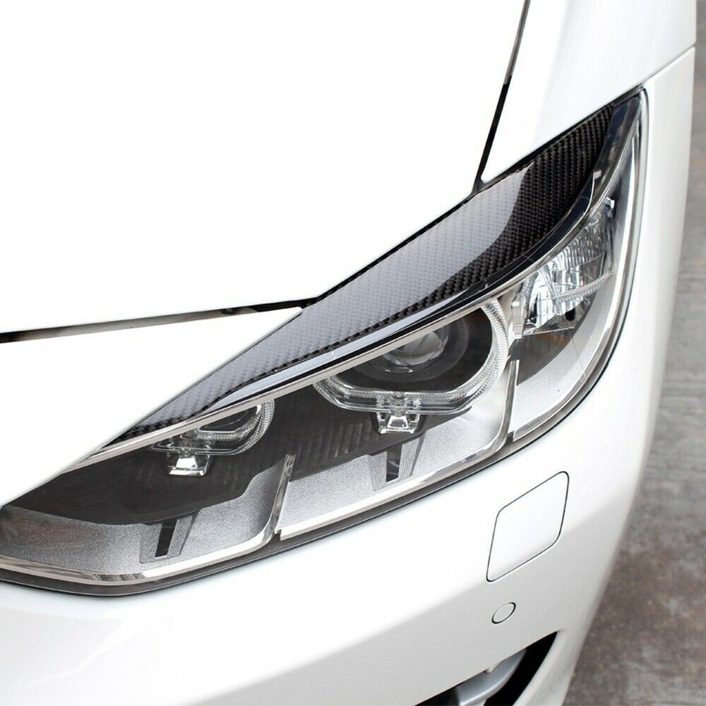 eal Carbon Fiber Headlight Eyebrow Trim Decor Covers For BMW 3 4 Series F30 UK