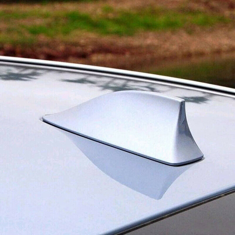 Silver Car Shark Fin Aerial Antenna Mast Roof AM/FM Radio Signal For BMW AUTO 1