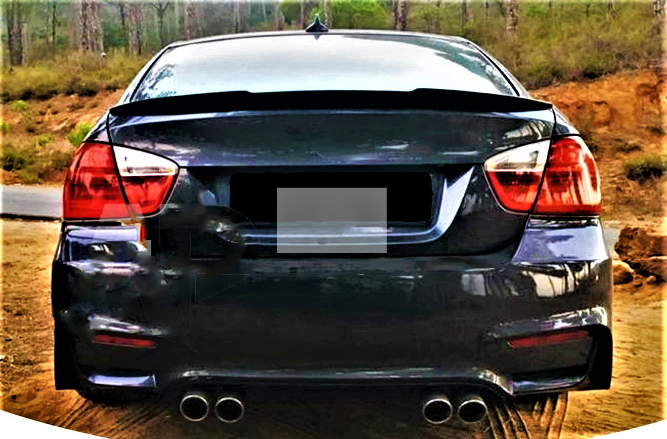 BMW M Sport 3 Series M3 E90 Gloss Black M4 Style Boot Lip Spoiler 2004 to 2012