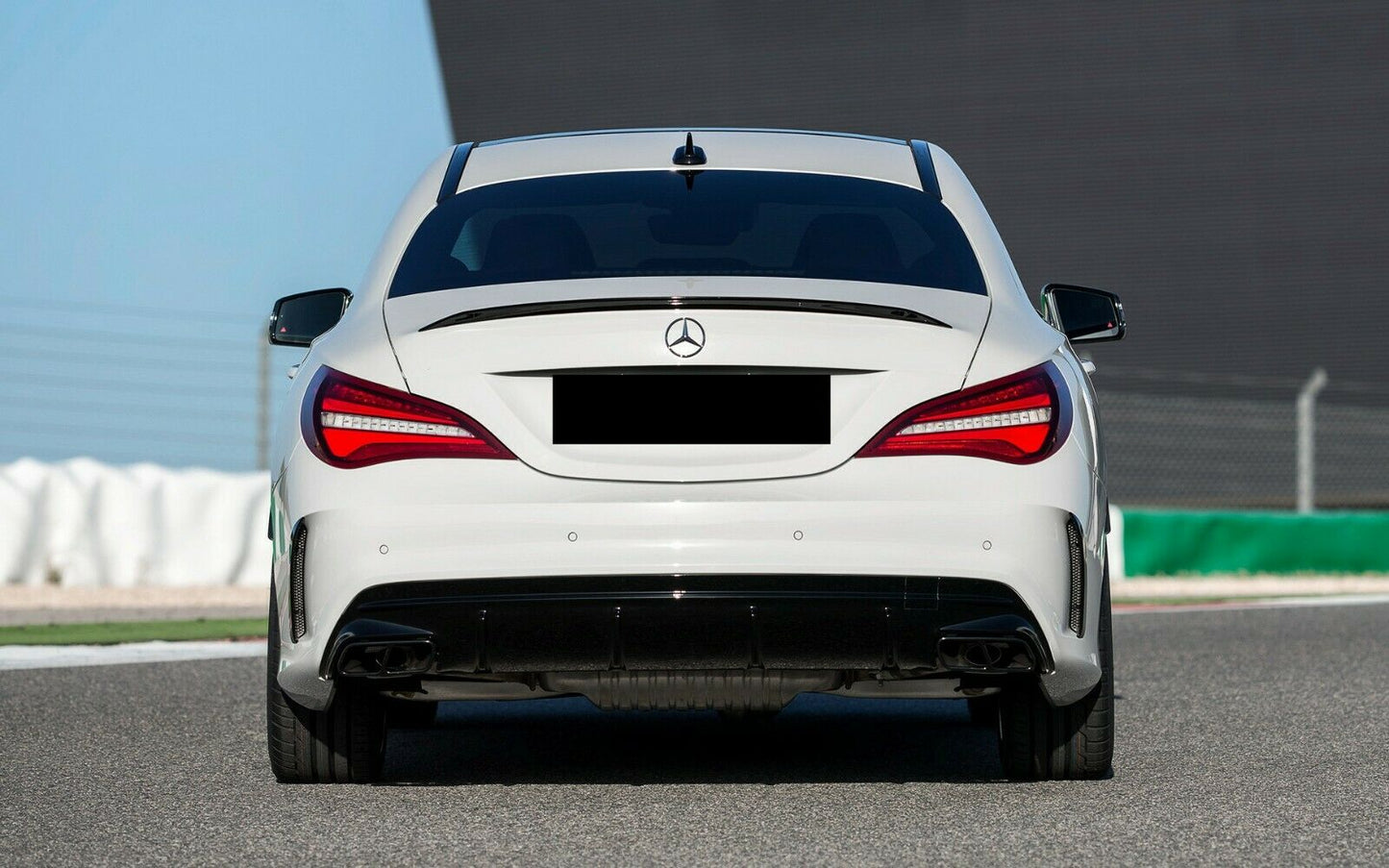 MERCEDES AMG W117 C117 CLA45 GLOSS BLACK REAR DIFFUSER QUAD EXHAUST TAILPIPES