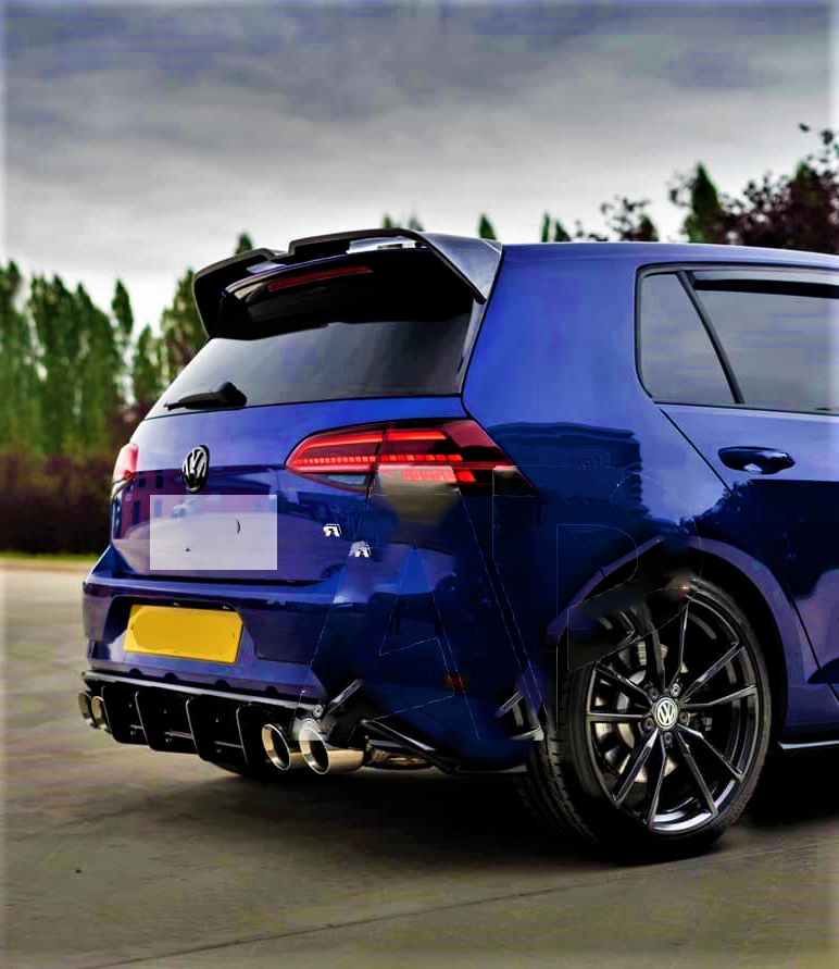 VW Golf R MK7.5 Rear Blade Style Diffuser 2016-2020 Spoiler Body Kit