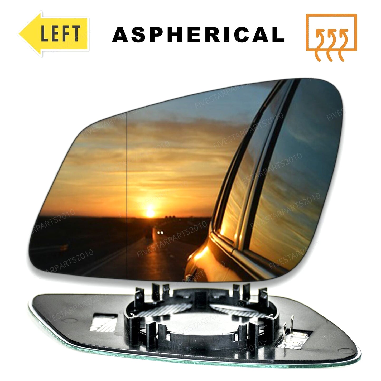 Left side mirror glass for BMW 2 Series 2014-On wide angle heated inc Tourer