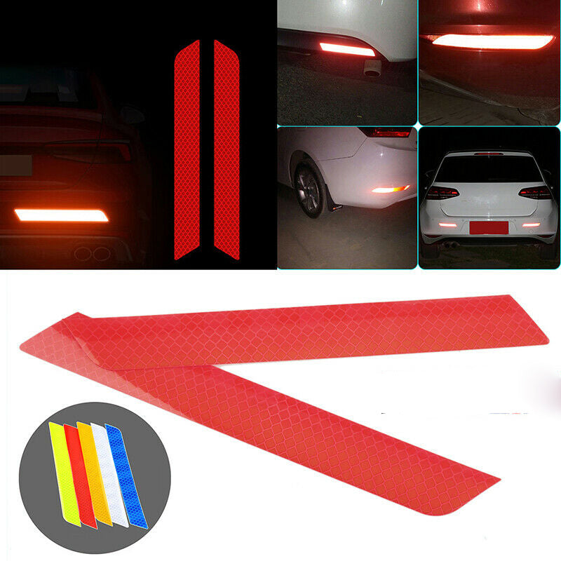 Red Reflector Decal Warning Stickers Car Rim Reflective Strip Tail Safety UK