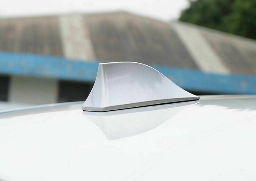 Silver Car Shark Fin Aerial Antenna Mast Roof AM/FM Radio Signal For BMW AUTO 1
