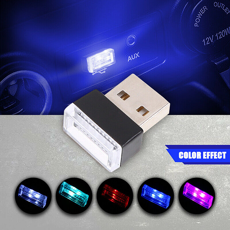 7 Colours Mini USB LED Wireless Lamp Car Atmosphere Light Colorful Accessories