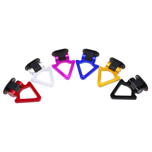 1pcs Triangle Red High-Strength Racing Car Tow Strap Front Rear Bumper Hook SUV