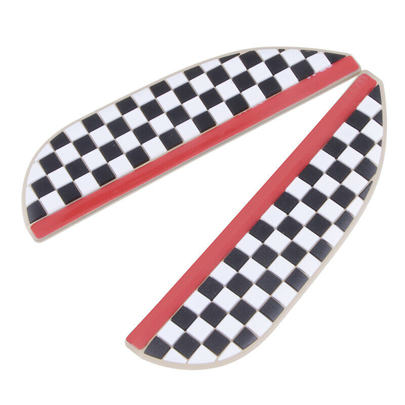 Checkered Car Rear View Wing Mirror Sun Shade Shield Rain Board Eyebrow Guard