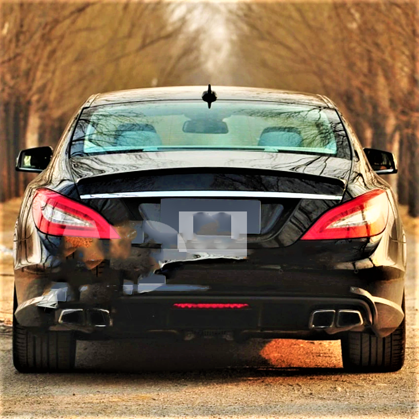 Mercedes CLS Class CLS63 AMG Style W218 C218 Gloss Black Boot Spoiler 2010-2018