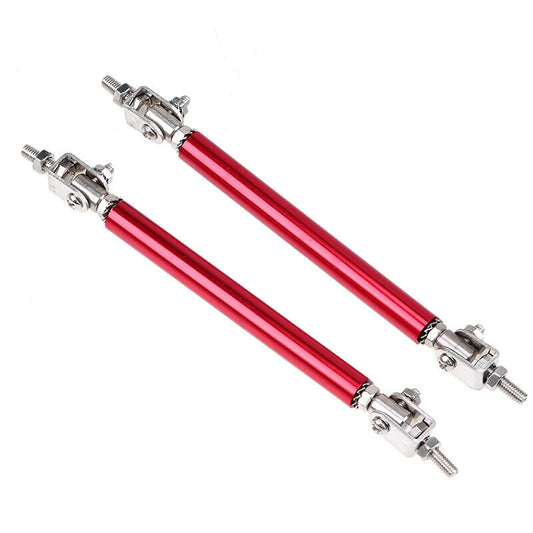 Red Color Adjustable Bumper Support Tie Rod Bar Kit Splitter Lip Strut Stainless