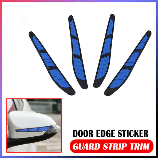 4xUniversal Car Door Edge Scratch Anti-collision Protector Guard Strip Blue Ae