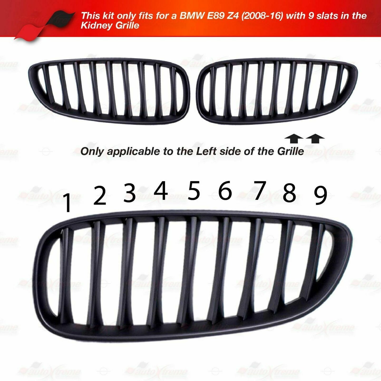 For BMW Z4 E89 2009-2017 Car Grille Cover Trim Kidney Grille Clips Decors HIQ