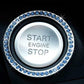 Auto Accessories Car Decorative Silver Button Start Switch Diamond Ring Blue