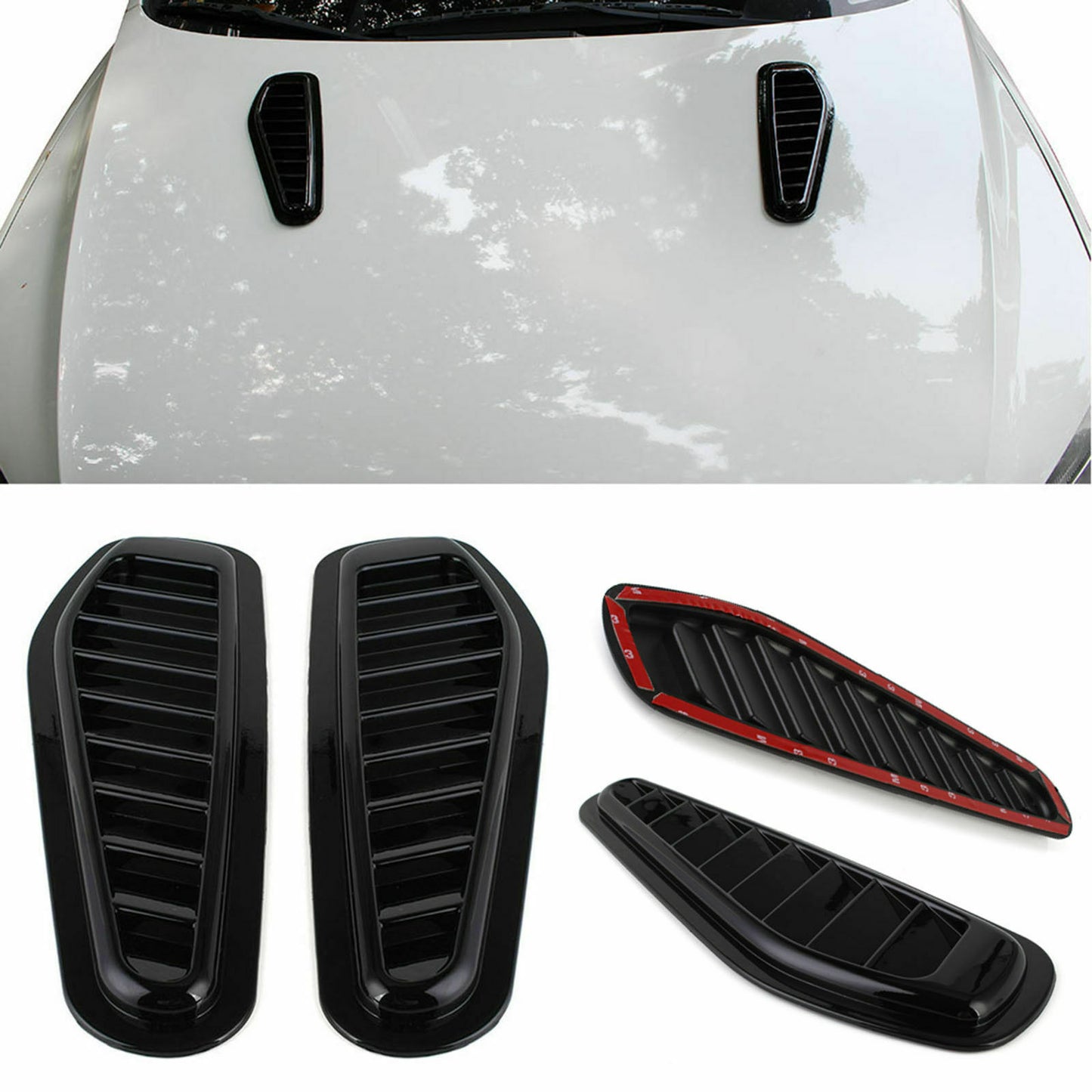 Car Air Flow Intake Scoop Turbo Bonnet Vent Cover Hood Fender Decor Universal h