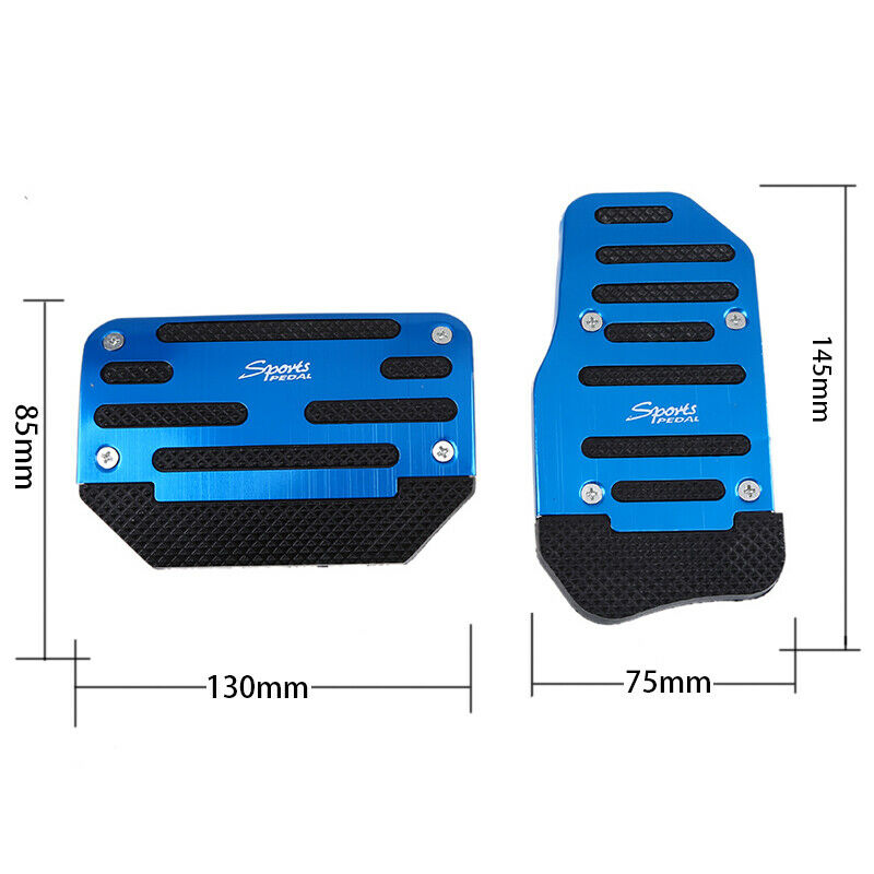 2PCS Blue Non-Slip Automatic Gas Brake Foot Pedal Pad Cover Car Accessories