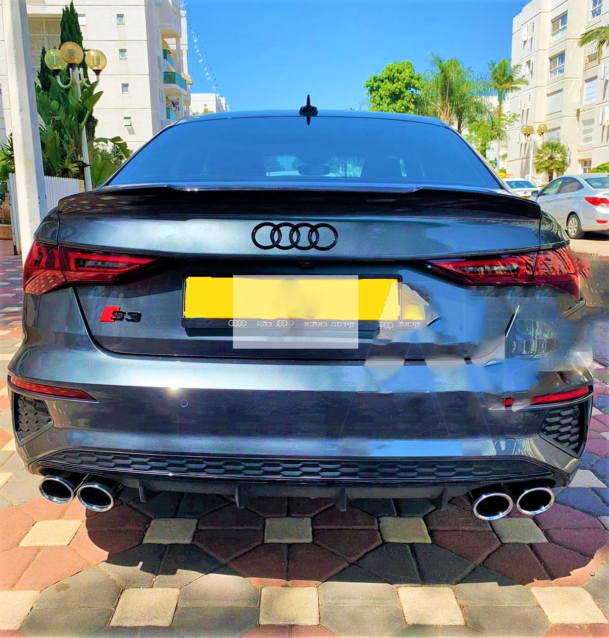Audi RS3 Look A3 S3 RS3 8Y Saloon Gloss Black M4 Style Boot Lip Spoiler 2020 plus