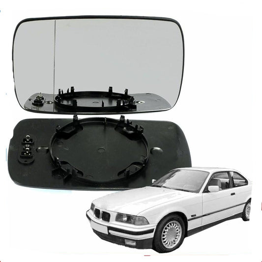 Left side mirror glass for BMW 3 Series E30 E36 1982-2000 wide angle heated