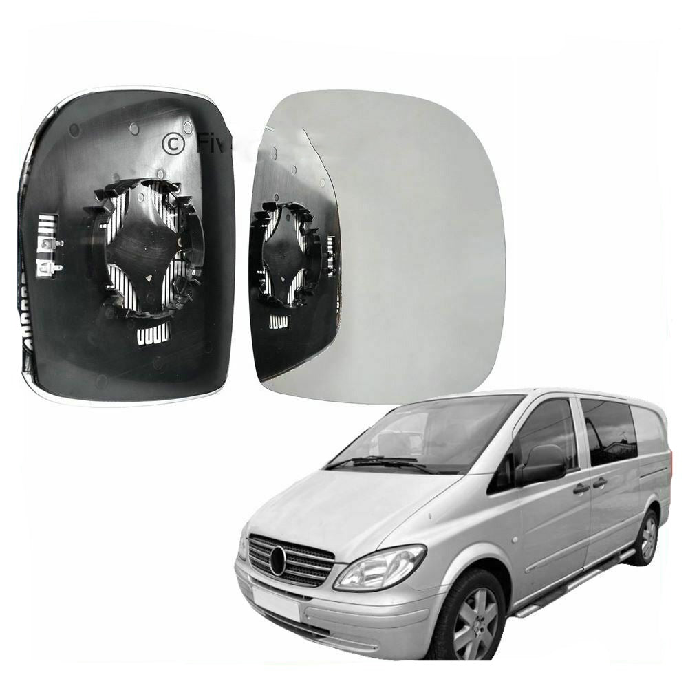 Right Driver side Wide Angle wing mirror glass for Mercedes Vito 03-09 heated