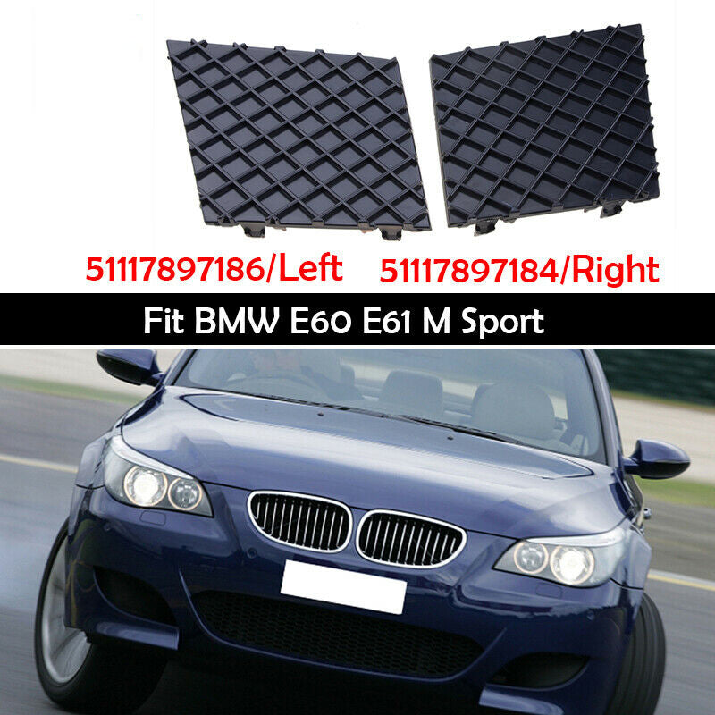 UK Pair Front Bumper Cover Lower Mesh Grill Trim For BMW E60 E61 M Sport Grille