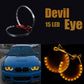 15LED Car Devil Eyes Demon Eye Light for 3" Headlight Projector Halo Ring Amber