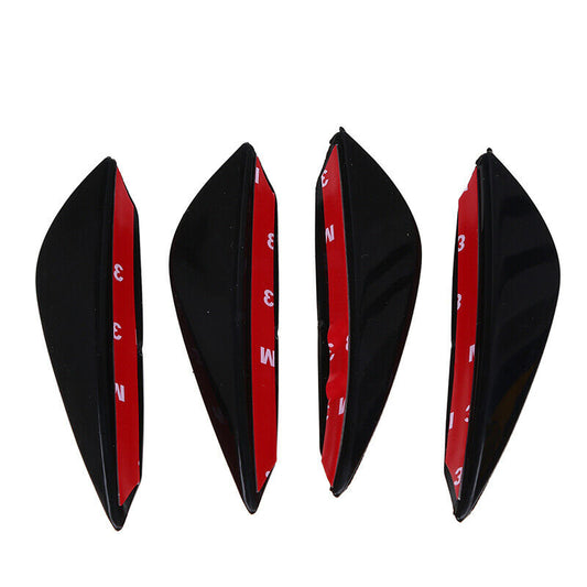 4pcs Universal Car Front Bumper Lip Splitter Fin Body Spoiler Canards Trim Black