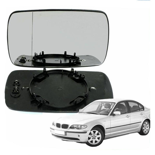 Left side Wide Angle mirror glass for BMW 3 series 1998-05 saloon estate Heated
