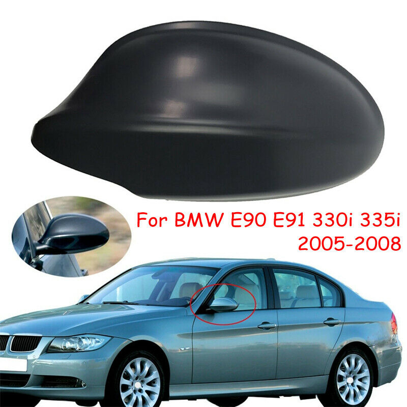 Left Side Wing Mirror Cover Cap For BMW E90 E91 3-Series Sedan 2006-2008 BLACK