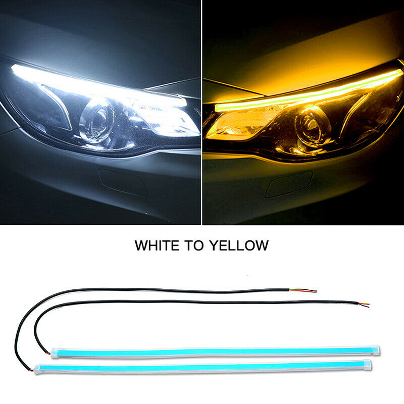 Red+Yellow Flexible Car Tube DRL LED Strip Daytime Running Light Turn Signal