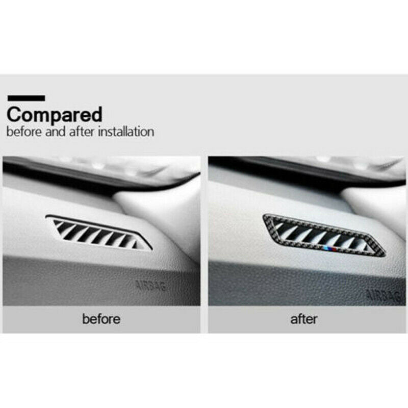 For BMW 3-Series E90 E92 E93 Carbon Fiber Dashboard Air Vent Outlet Cover Trim