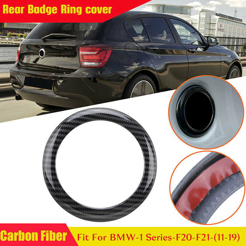 For 1Series BMW F20 F21 M135i M140i Carbon Fiber Rear Boot Logo Badge Ring Cover