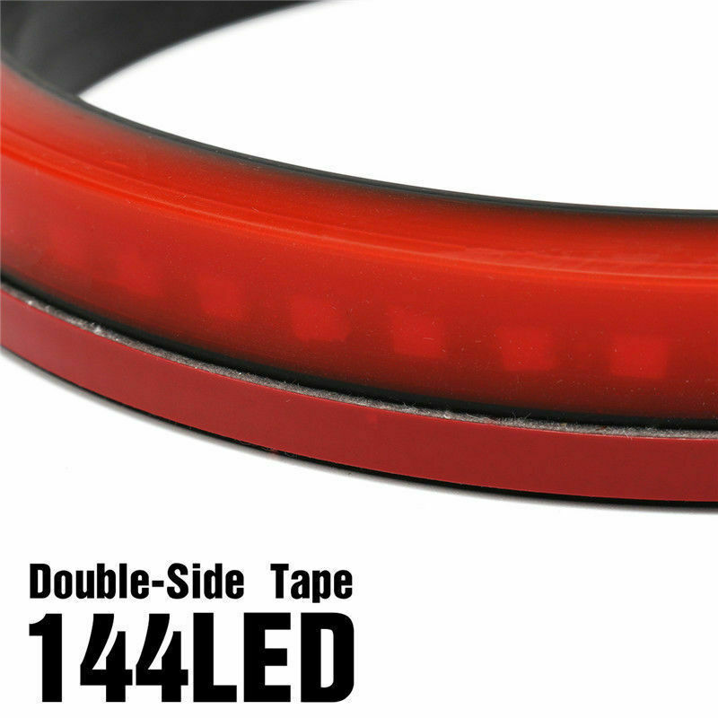 Universal 1M Red LED Car High Mount Third Brake Stop Rear Tail Light Bar Strip