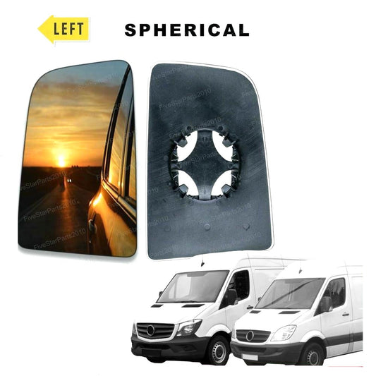 Left near side wing door mirror glass for Mercedes Sprinter 2006-2018 Upper
