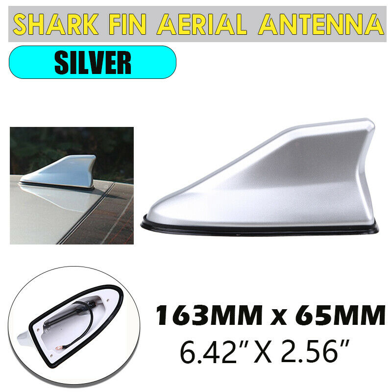 1x Silver SUV Shark Fin Roof Antenna Aerial Mast FM/AM Radio Signal Universal UK