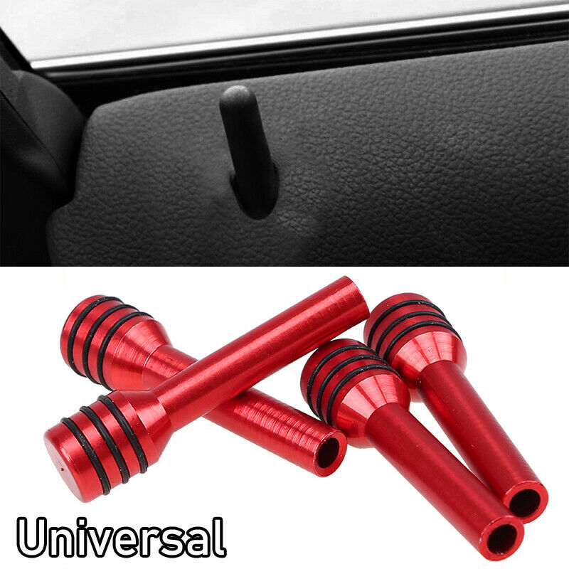 4Pcs Red Alloy Truck Car Interior Door Locking Lock Knob Pull Pins Accessories