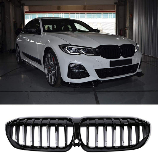 BMW 3 SERIES G20 G21 M PERFORMANCE LOOK GLOSS BLACK FRONT KIDNEY GRILLES GRILLS