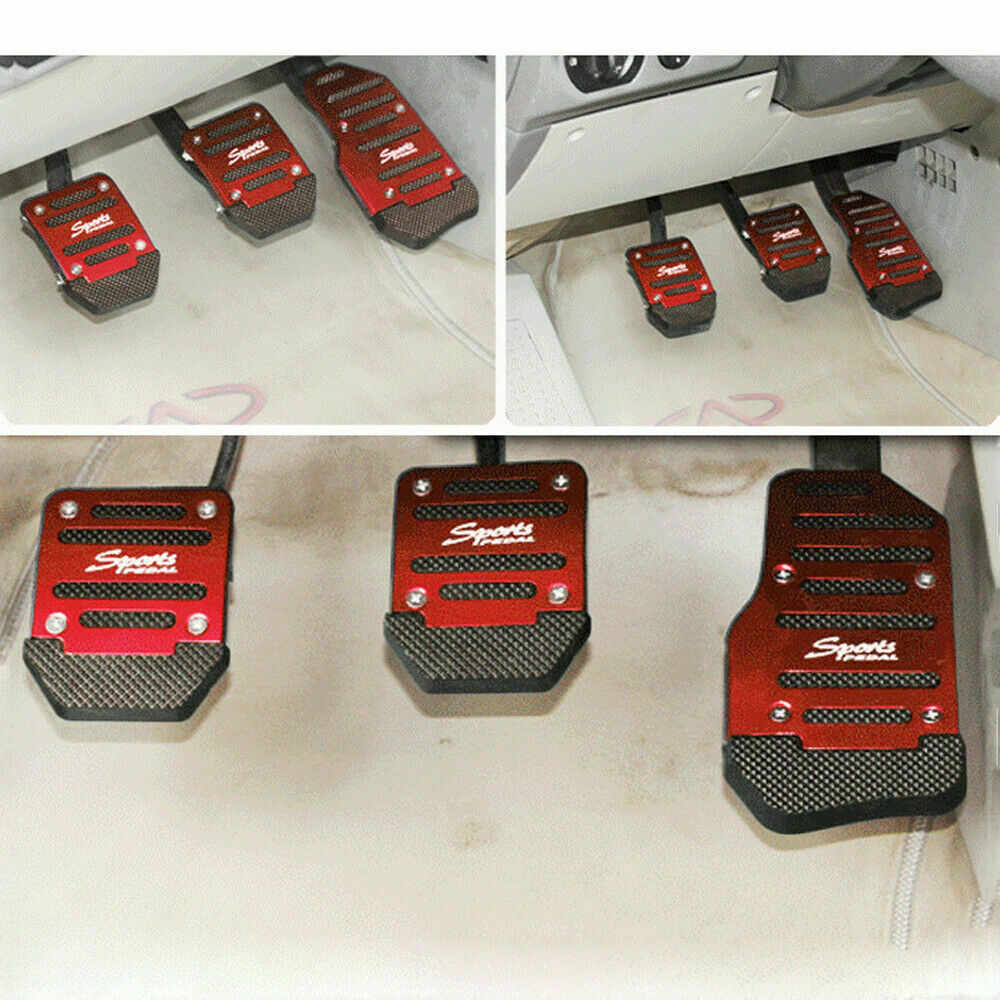 3x Non Slip Car Pedal Cover Red Brake Clutch Accelerator Manual Transmission UK