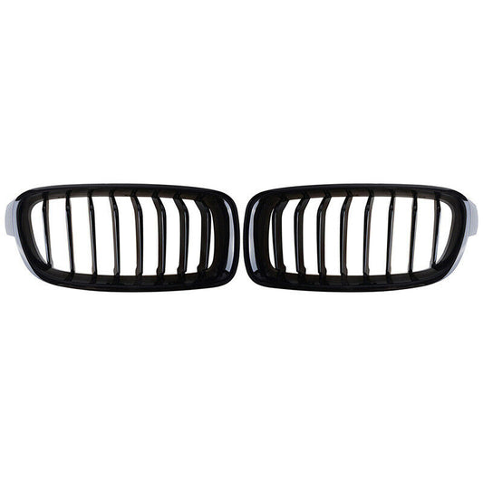 For BMW F30 F31 3Series Saloon 2012-2018 Gloss Black Front Kidney Grille Grill