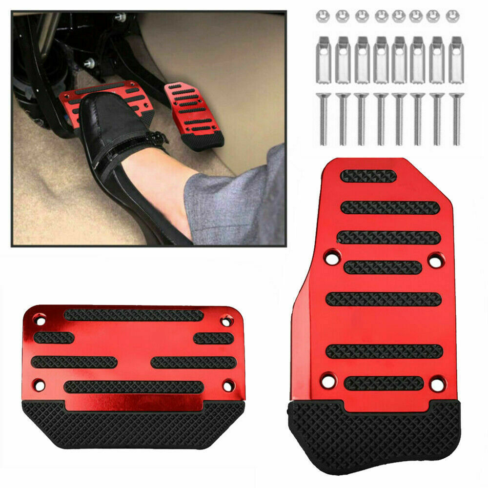 Red Non-Slip Automatic Gas Brake Foot Pedal Pad Cover Car Accessories UK AE1