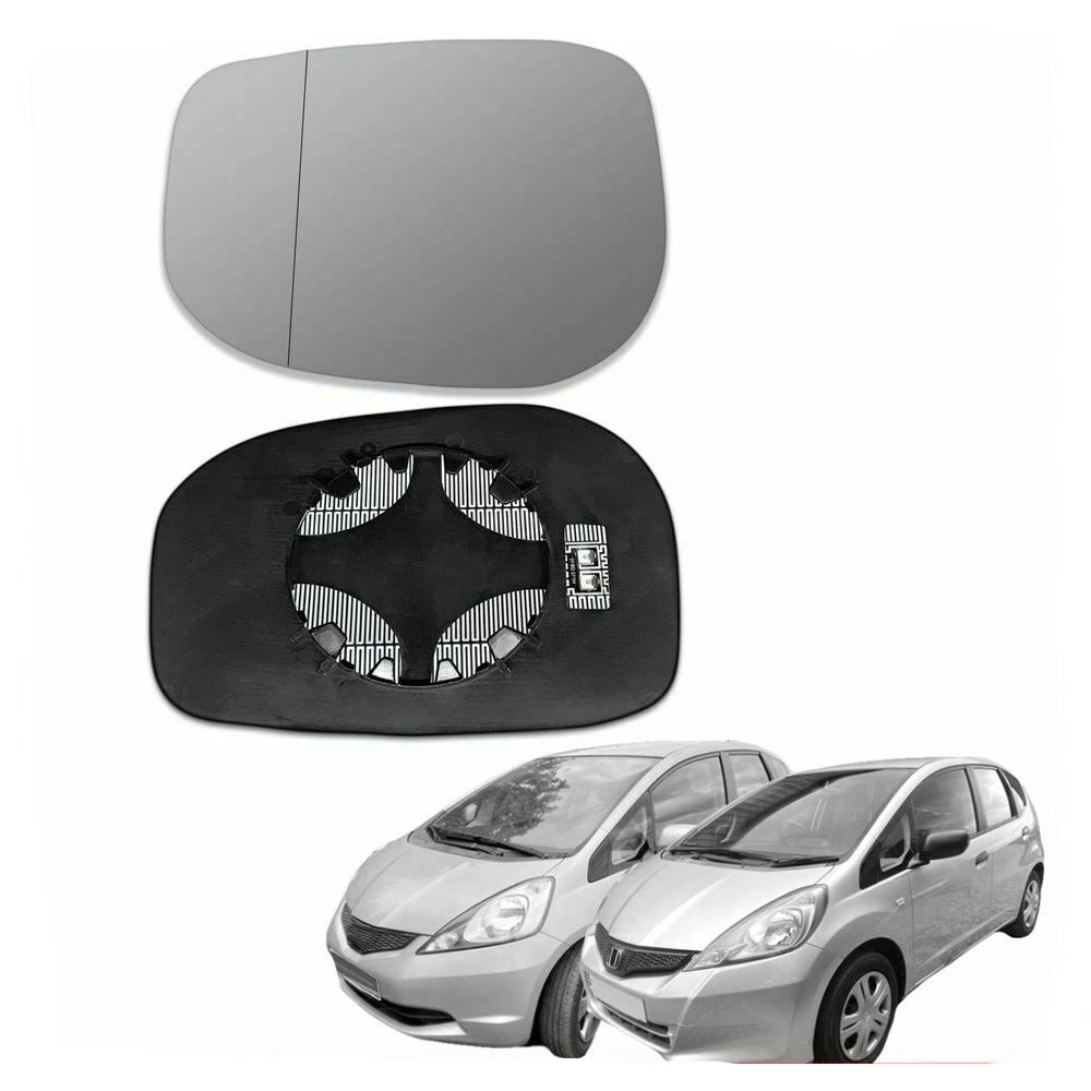 Left passenger side wing mirror glass for Honda Jazz 2008-2015 wide angle heated