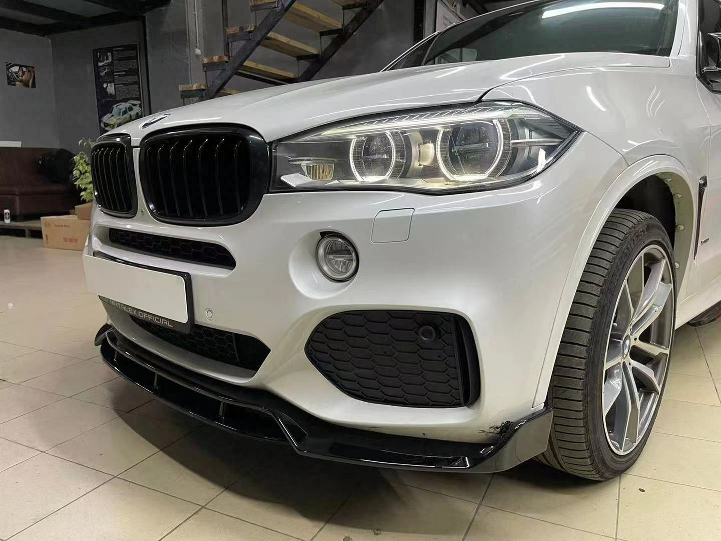 BMW X5 F15 M PERFORMANCE FRONT SPLITTER SPOILER LIP KIT GLOSS BLACK 2013-2018