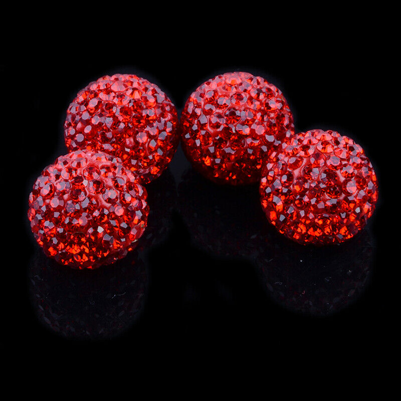 4Pcs Red Car Rhinestone Tire Valve Caps Diamond Shining Air Caps Accessories