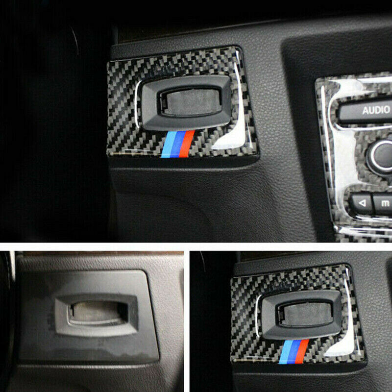 For BMW 3 Series E90 E92 E93 2005-2012 Carbon Fiber Keyhole Strips Cover Trim ee