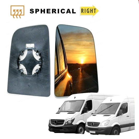 Right off Side Wing mirror glass for Mercedes Sprinter 2006-2018 heated Upper