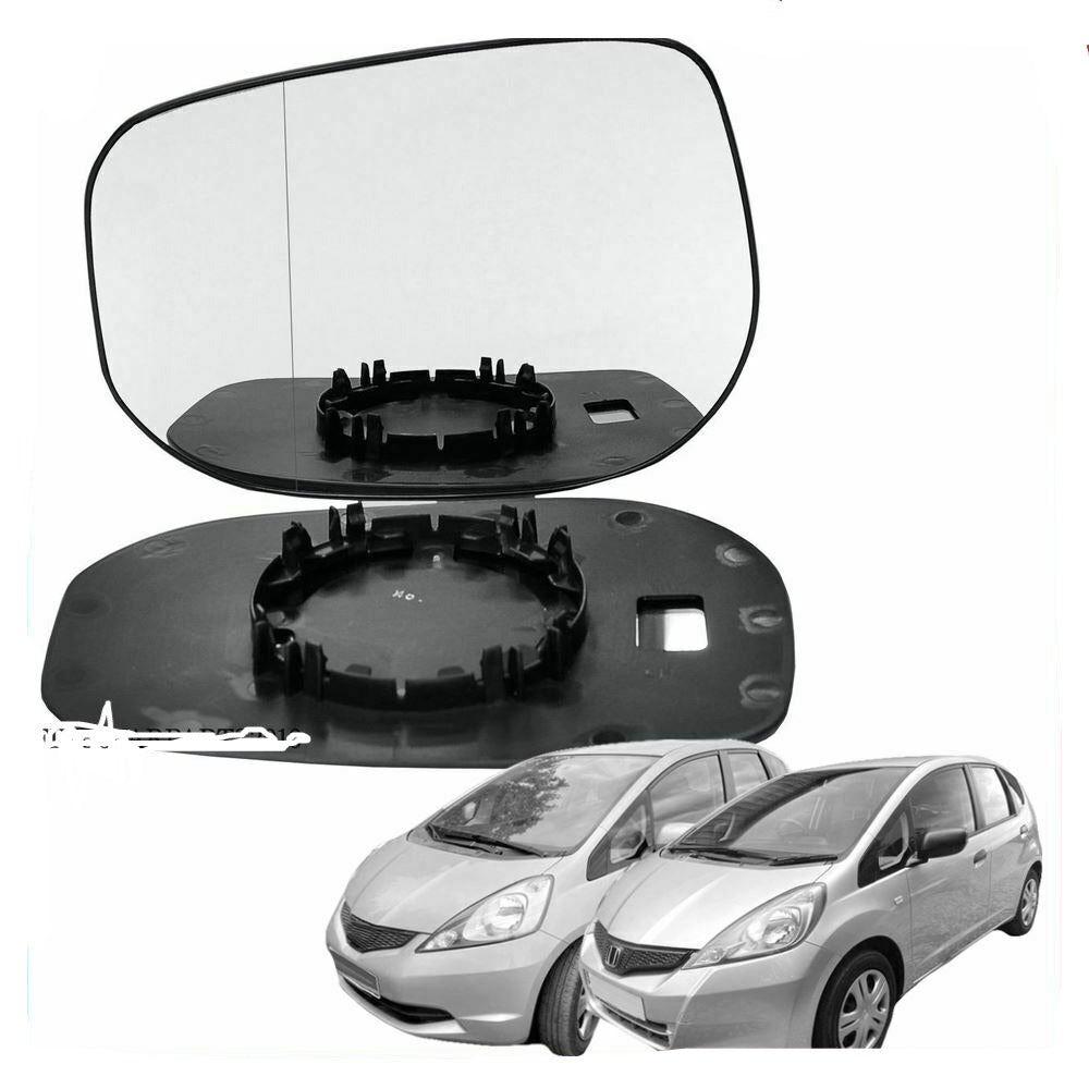 Left passenger side Wide Angle wing mirror glass for Honda Jazz 2008-2015