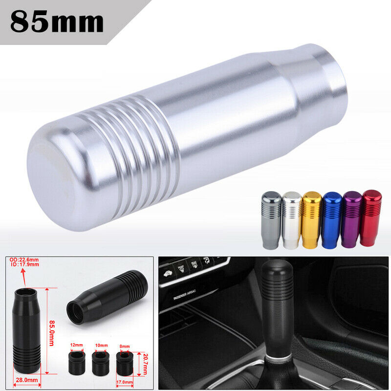 Universal Car Aluminum Manual Gear Stick Shift Shifter Lever Knob 85mm Silver