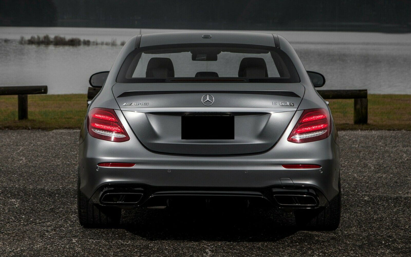 MERCEDES E CLASS W213 E63 LOOK AMG REAR BUMPER DIFFUSER TAILPIPES GLOSS BLACK