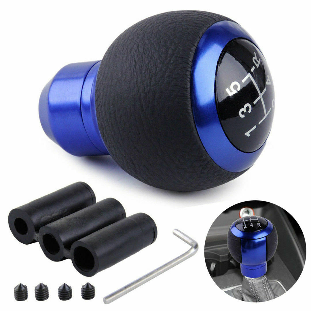 Universal Blue 5 Speed R Shift Knob Manual Gear Stick Shifter Lever Aluminum UK