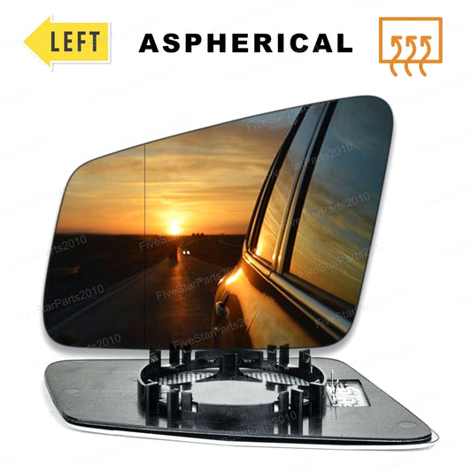 Left side wide angle wing mirror glass for Mercedes C-Class 2009-2014 Heated