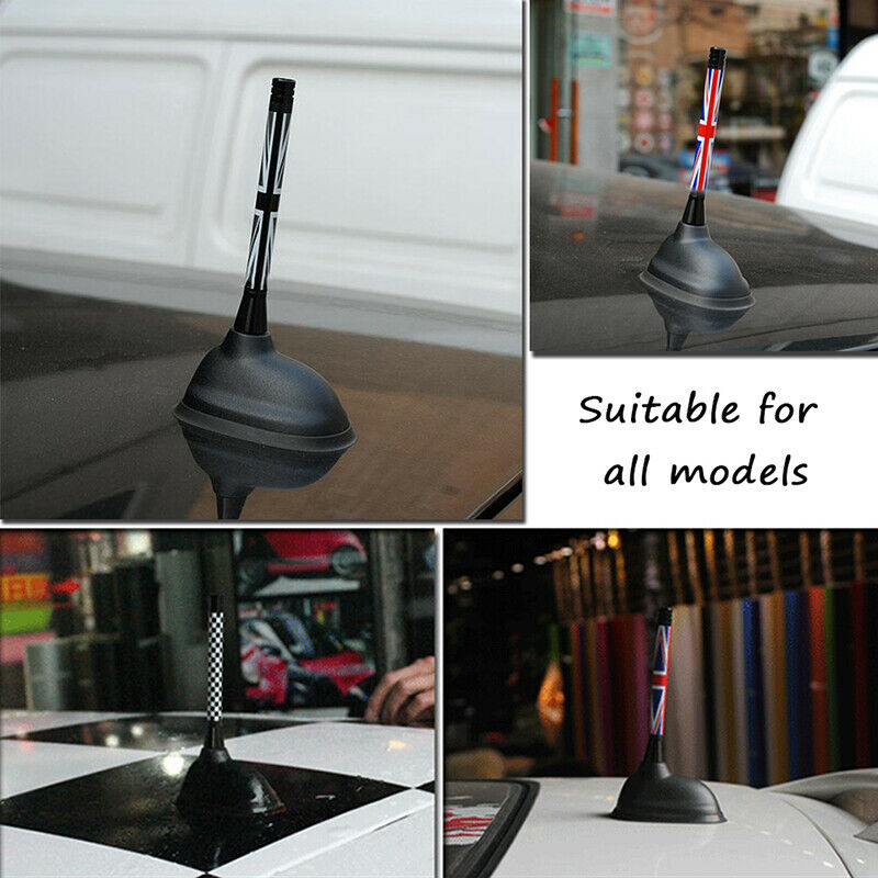 3" Black Union Jack Antenna Sports Short Aerial For BMW Mini Cooper All Models