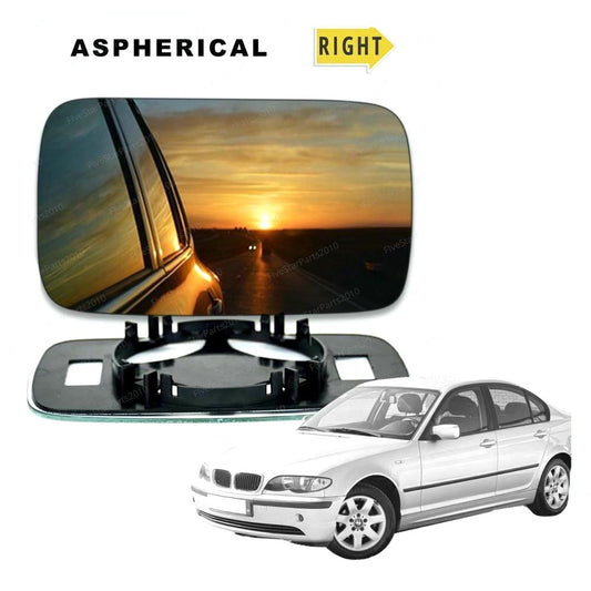 Right Driver side Wide Angle mirror glass for BMW 3 series 1998-05 saloon estate